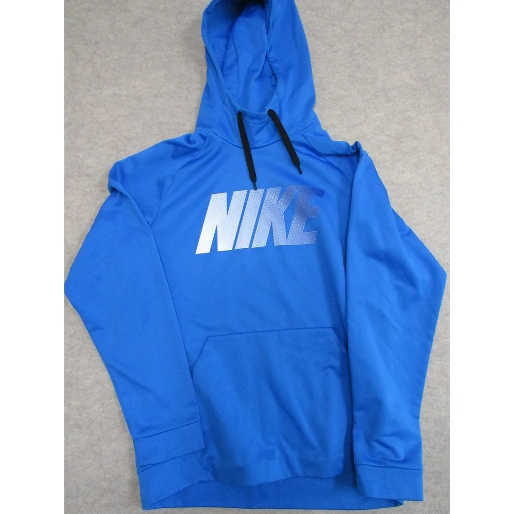 Nike Dri-FIT Hoodie Mens Large Blue Graphic Pullover Sweatshirt 905647-435